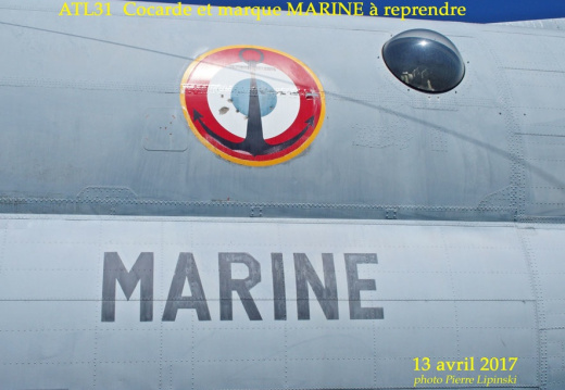 2017 04 13 chan-pl atl31 8621 marine et cocarde  impacts de balles et decollements a reprendre R 2