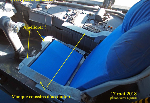2018 05 17 CHAN-PL 6567 ATL31 Siege pilote de droite en place Nouveau coussins Accoudoirs incomplets